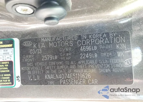 2014 Kia Cadenza Premium from USA, damaged, VIN KNALN4D74E5119626